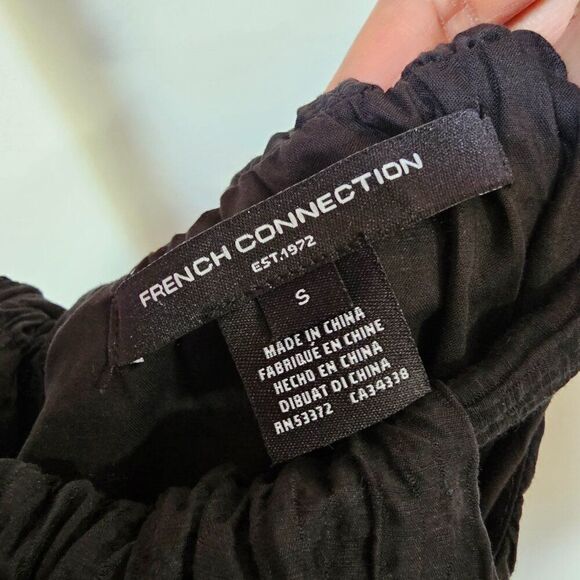 NWT FRENCH CONNECTION BLACK HALTER TIE BACK FULL/ MAXI DRESS SIZE SMALL - Picture 11 of 14